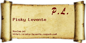 Pisky Levente névjegykártya